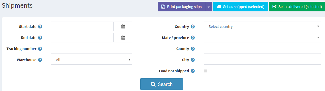 Shipment List